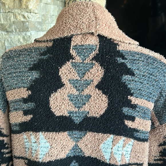 Davi & Dani camel black gray open front western aztec jacket cardigan pockets - Picture 13 of 16